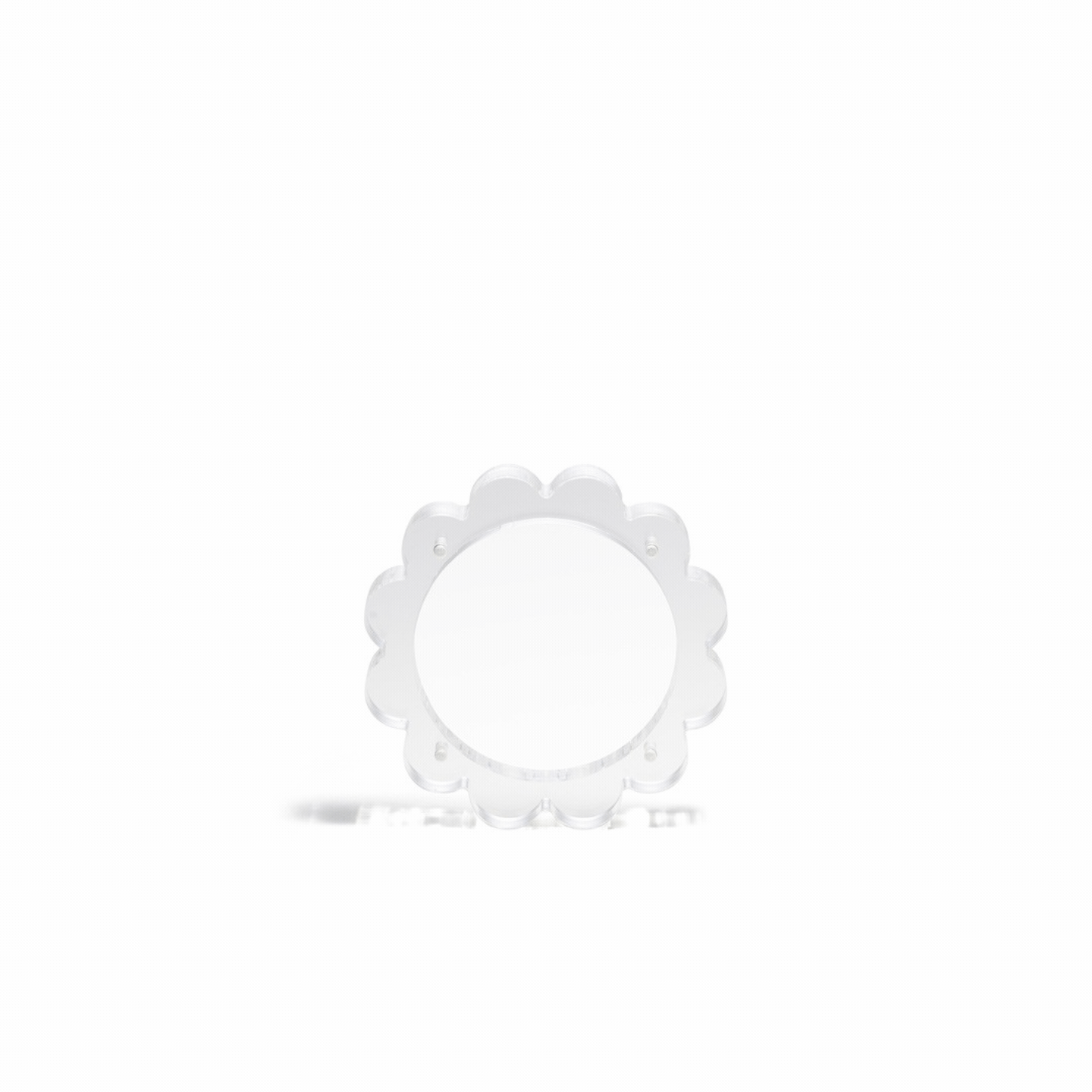 Scallop Acrylic Frame - 4" Circle - Clear