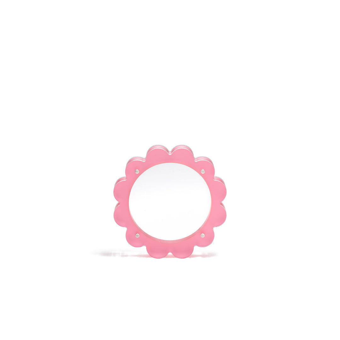 Scallop Acrylic Frame - 4" Circle - Red