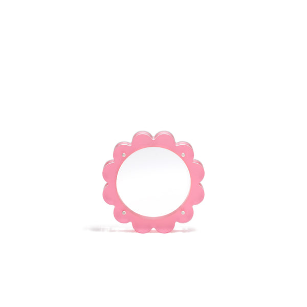 Scallop Acrylic Frame - 4" Circle - Red