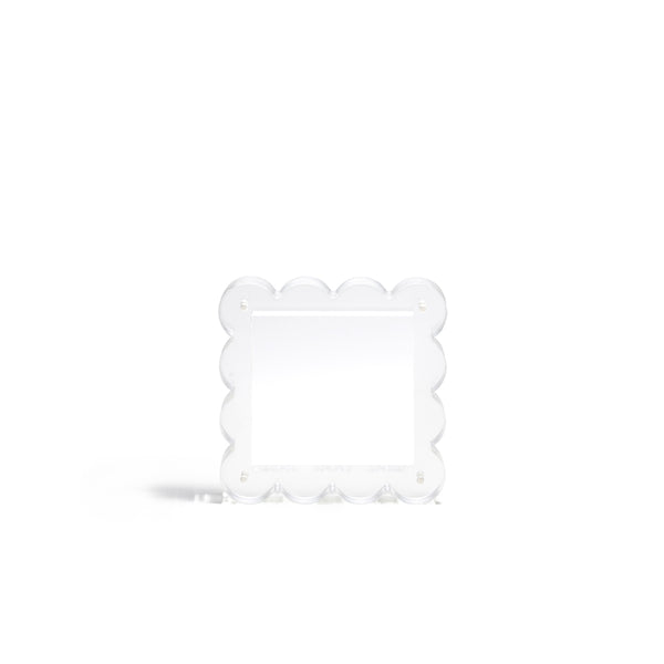 Scallop Acrylic Frame - 4" Square - Clear