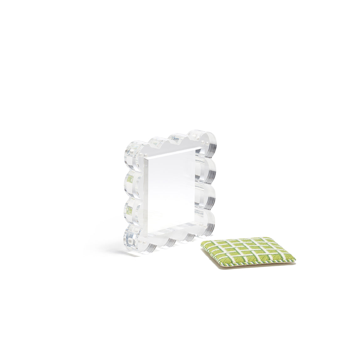 Scallop Acrylic Frame - 4" Square - Clear