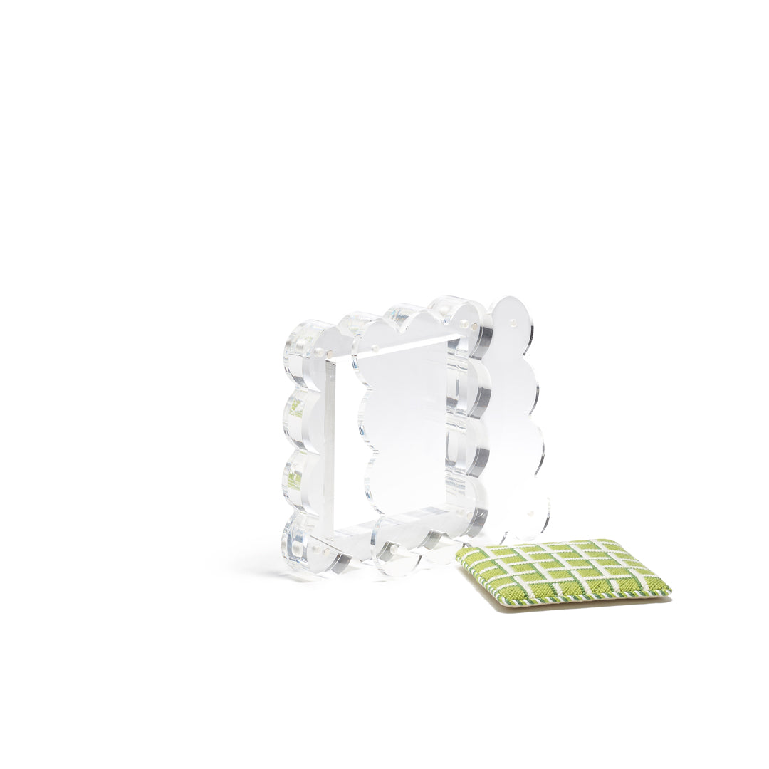 Scallop Acrylic Frame - 4" Square - Clear