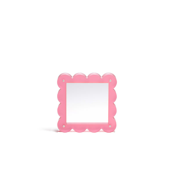 Scallop Acrylic Frame - 4" Square - Red