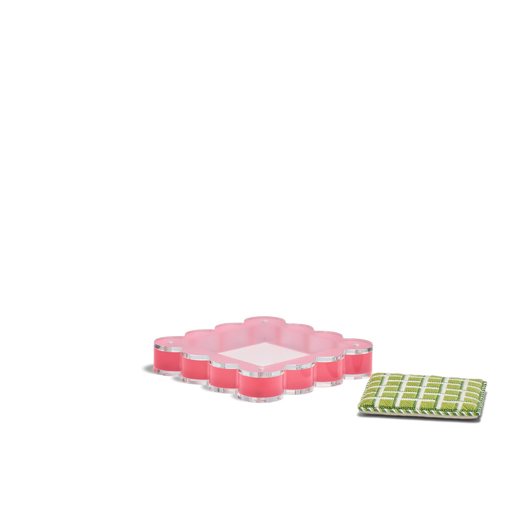 Scallop Acrylic Frame - 4" Square - Red