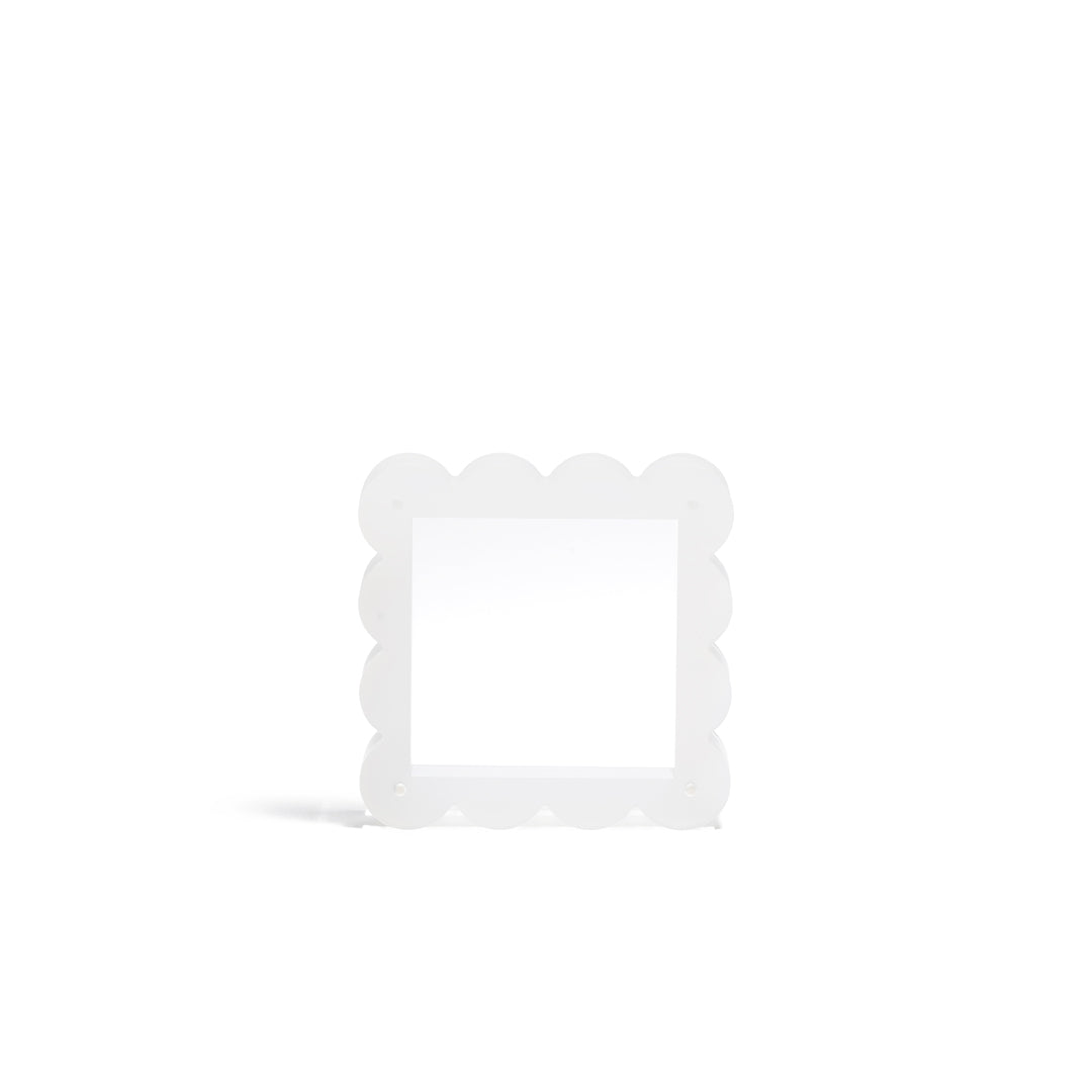 Scallop Acrylic Frame - 4" Square - White