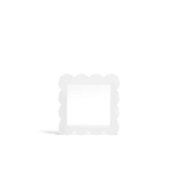 Scallop Acrylic Frame - 4" Square - White