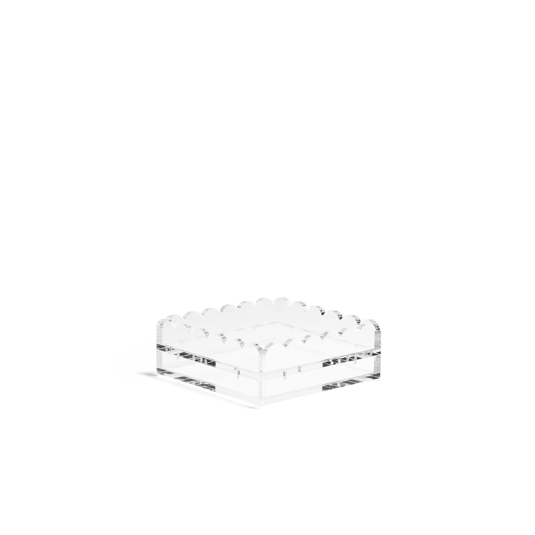 Scallop Acrylic Tray - 5" Square - Clear
