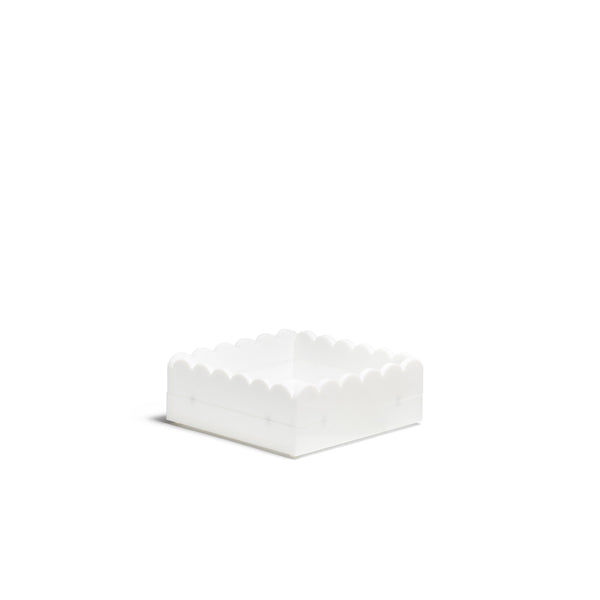 Scallop Acrylic Tray - 5" Square - White