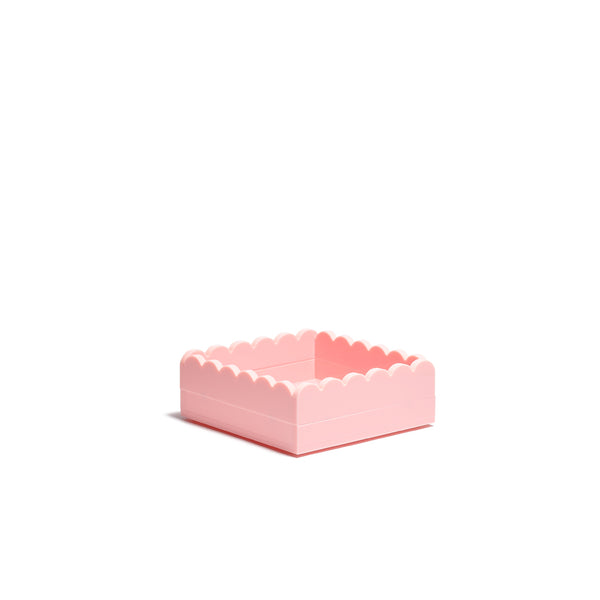 Scallop Acrylic Tray - 5" Square - Pink
