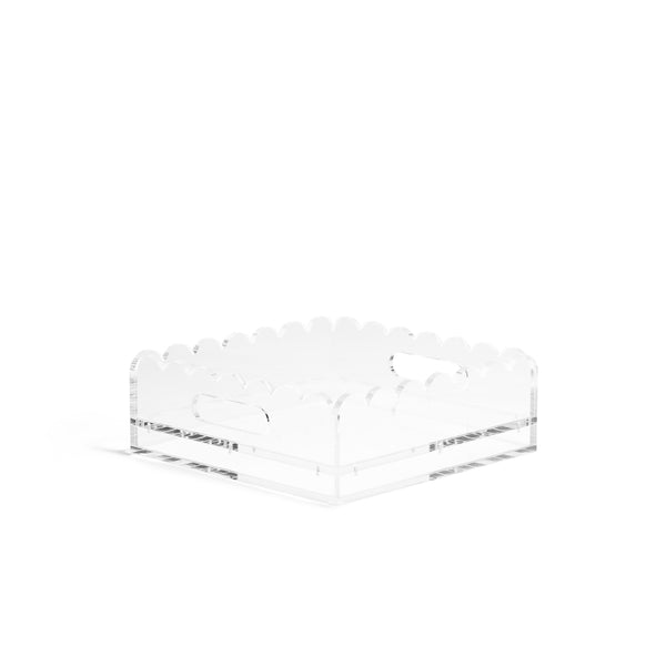 Scallop Acrylic Tray - 8" Square - Clear