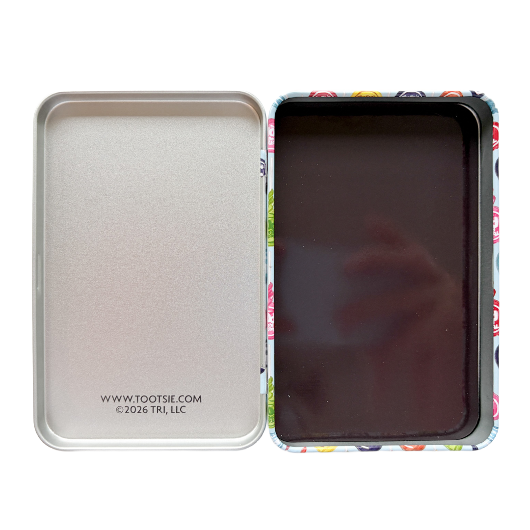 Blue Tootsie Pop Pattern Magnet Tin