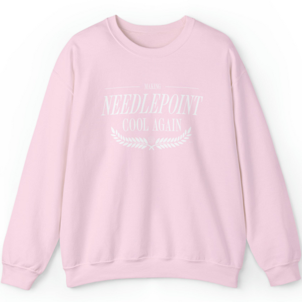 Making Needlepoint Cool Crewneck Sweatshirt