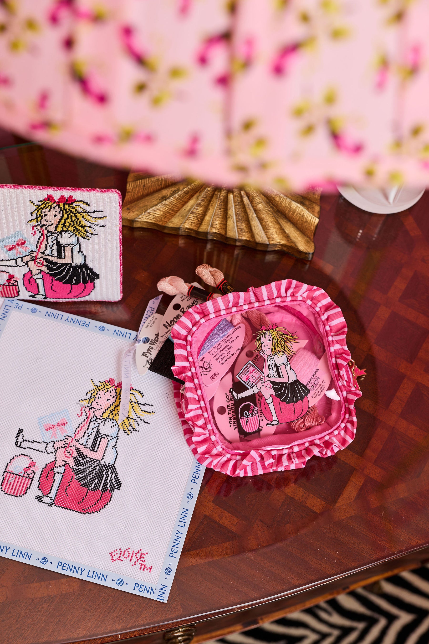 Eloise Stitching Small Ruffle Pink PVC Bag