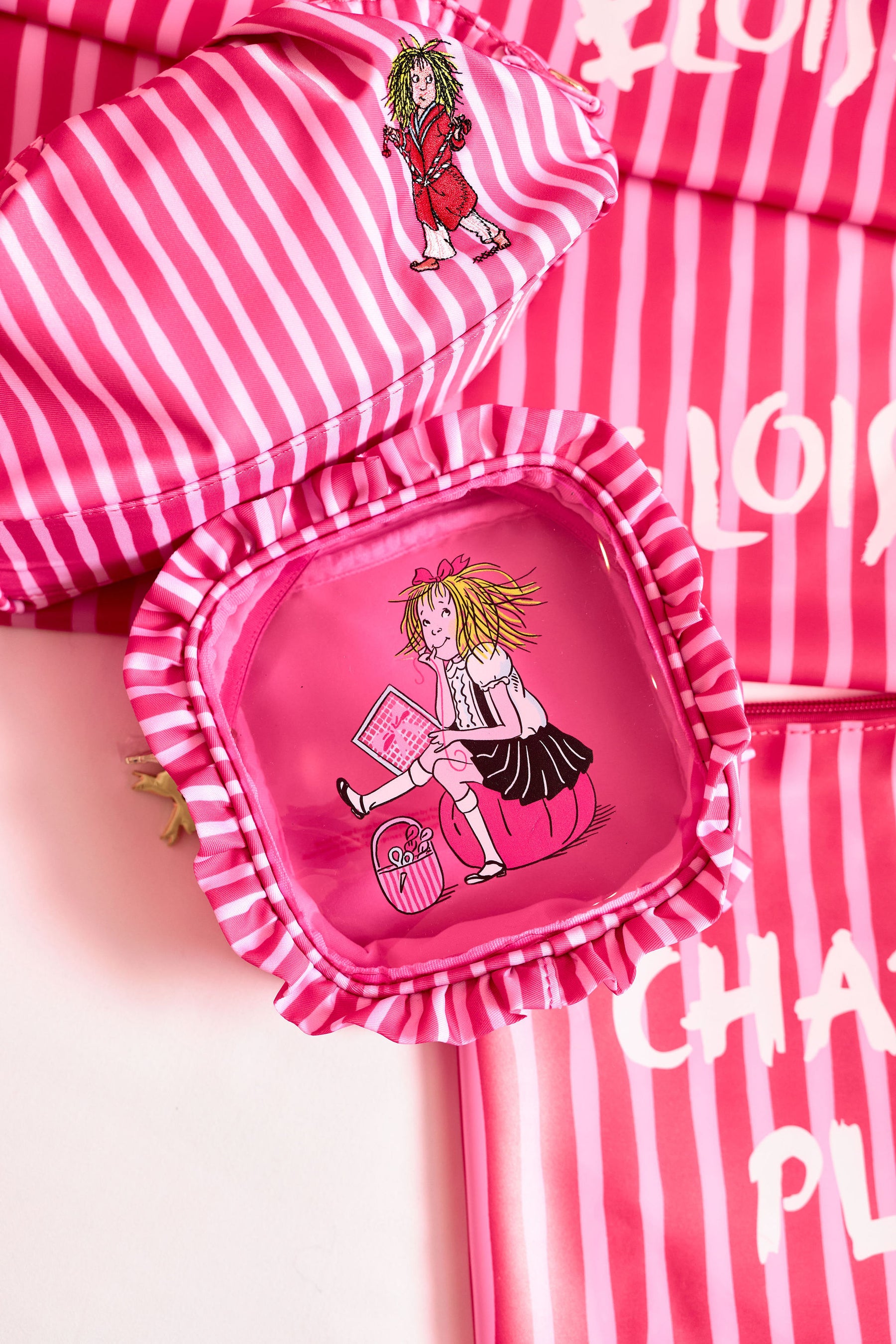 Eloise Stitching Small Ruffle Pink PVC Bag