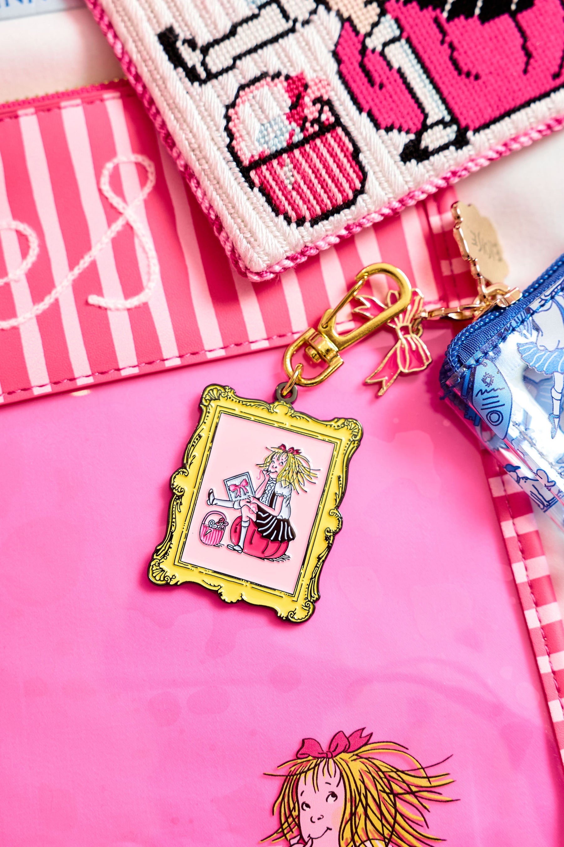 Eloise Stitching Enamel Keychain