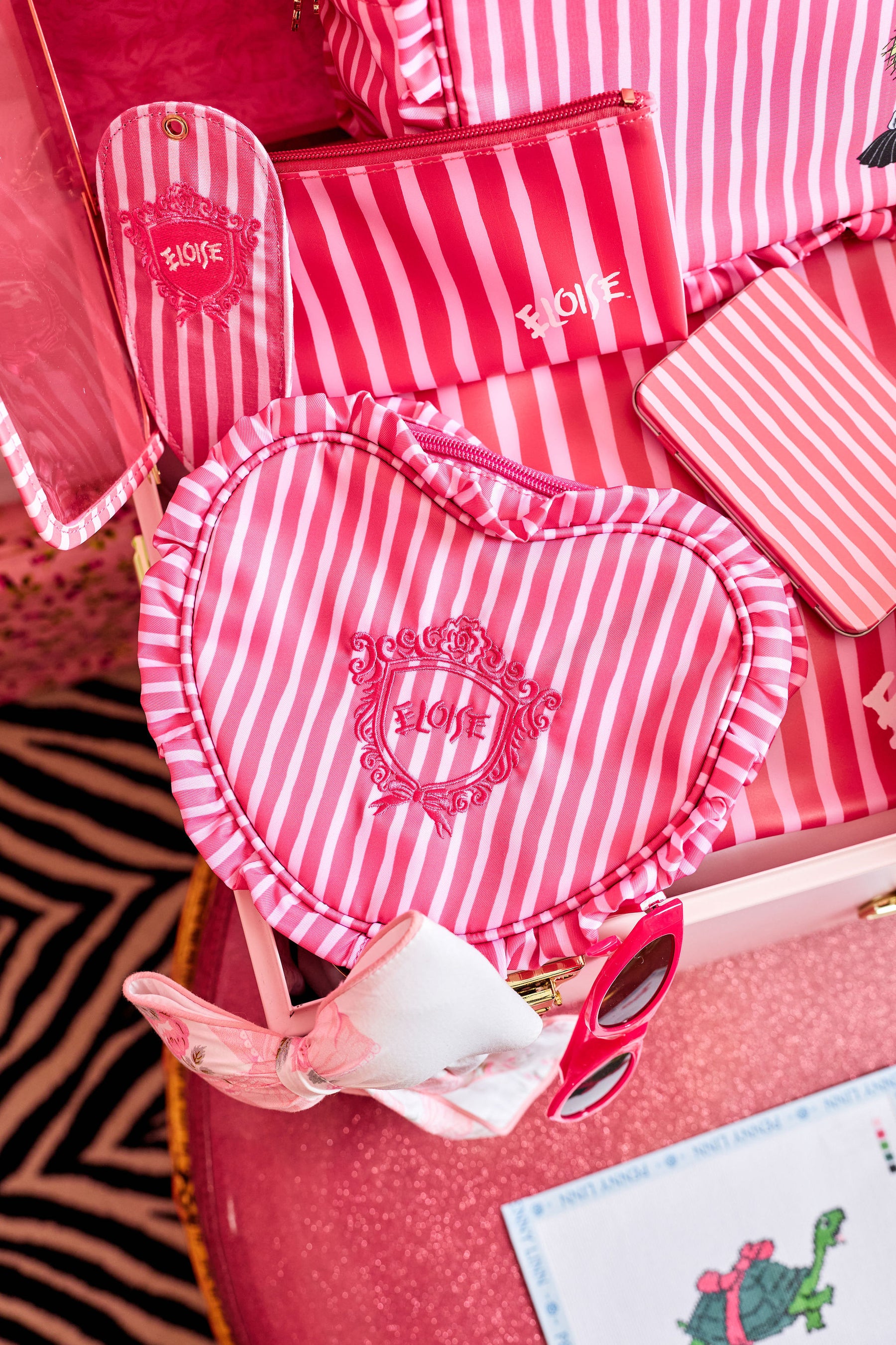 Eloise Stripes Heart Ruffle Bag
