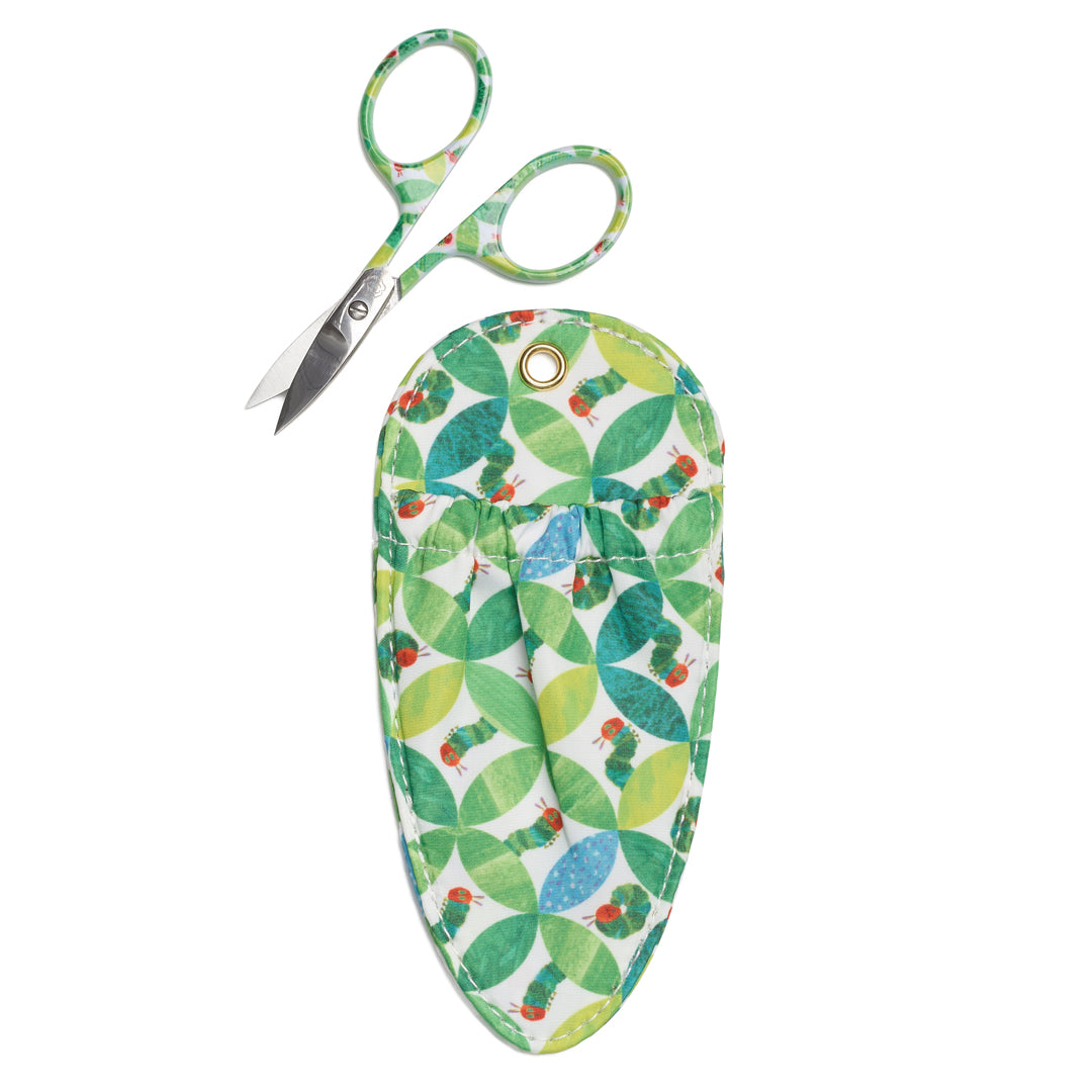 Circle Leaf Caterpillar Fabric Scissor Case