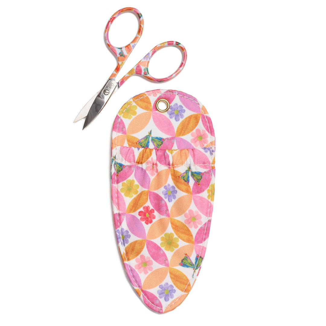 Circle Leaf Flower/Butterfly Fabric Scissor Case