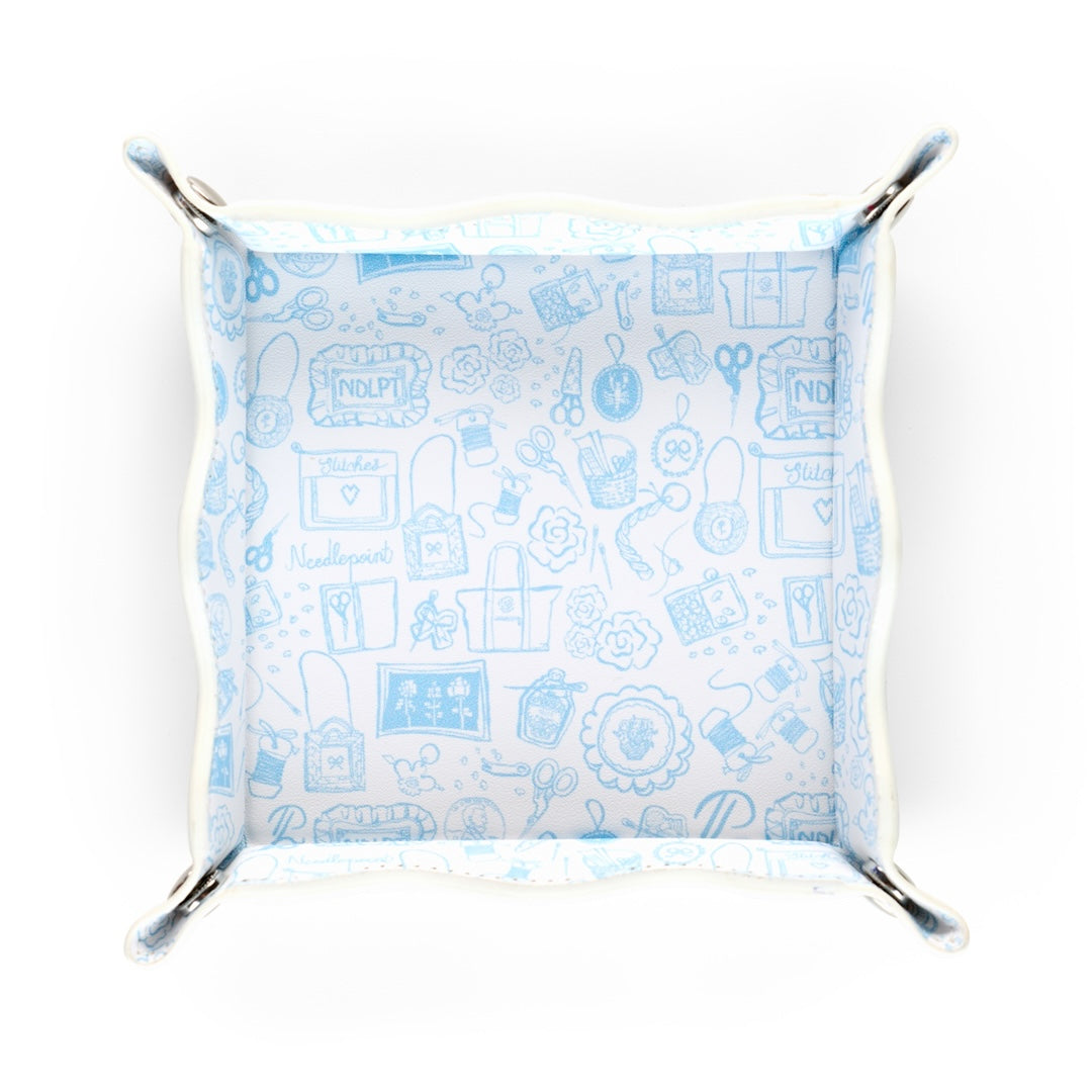 Joy Street Needlepoint Print Valet Tray