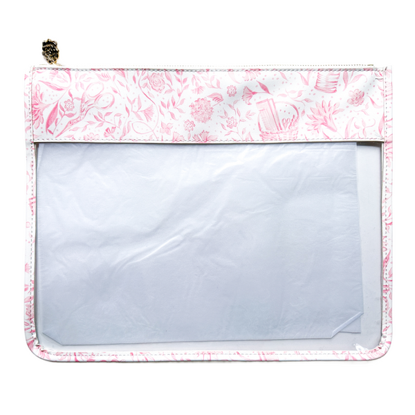 Needlepoint Print Large Zip Bag