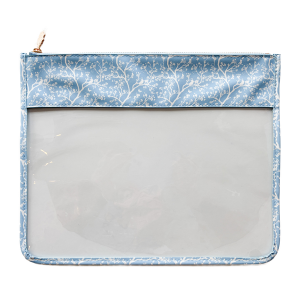 Large Printed Leather Project Bag - Trailing Floral