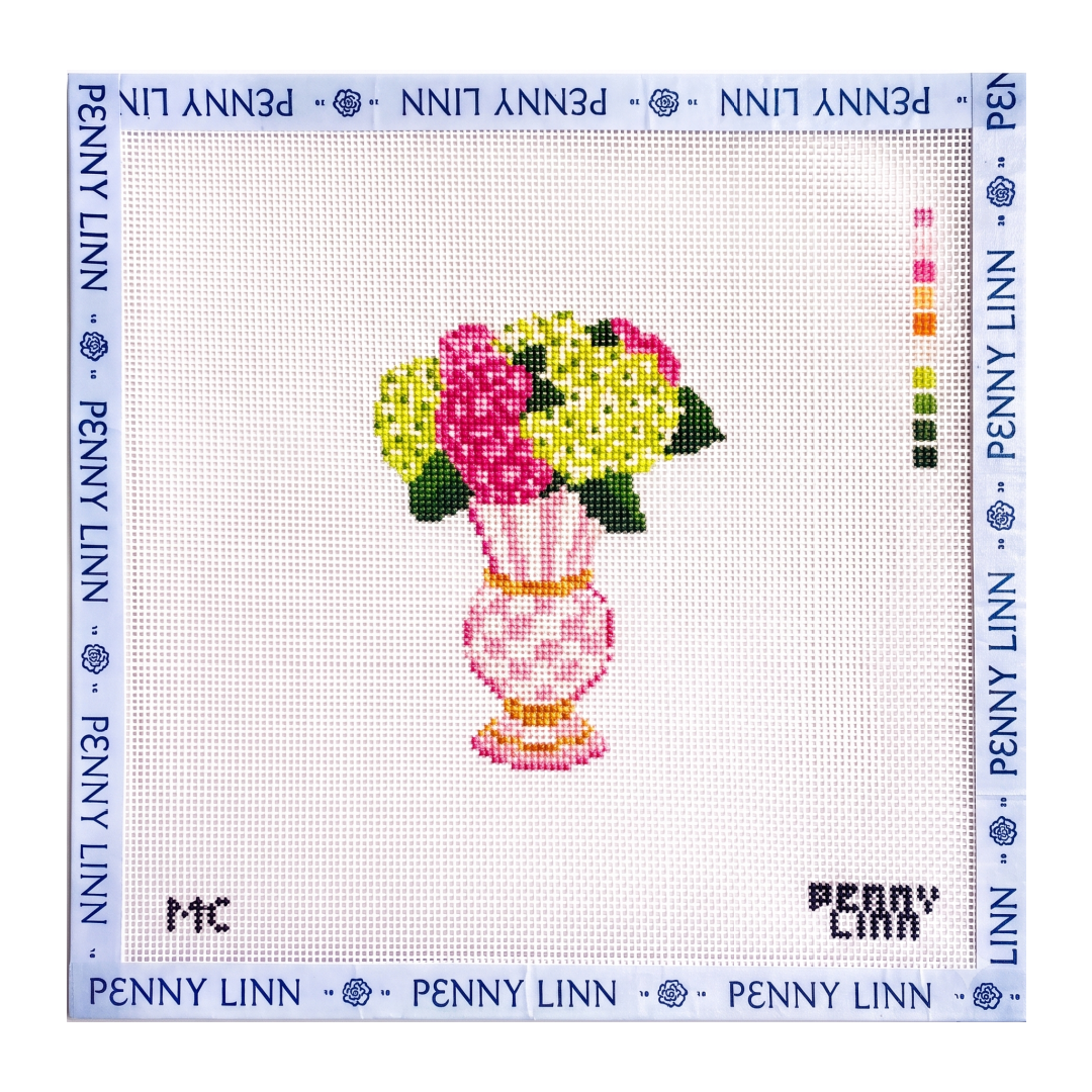 MacKenzie-Childs Rosy Check Floral Vase