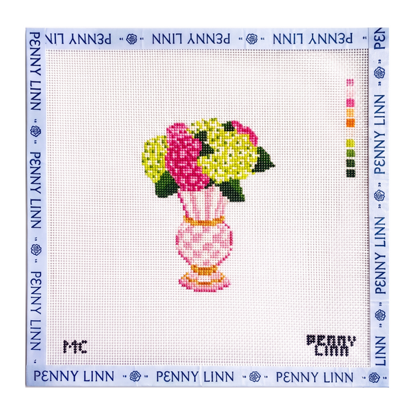 MacKenzie-Childs Rosy Check Floral Vase