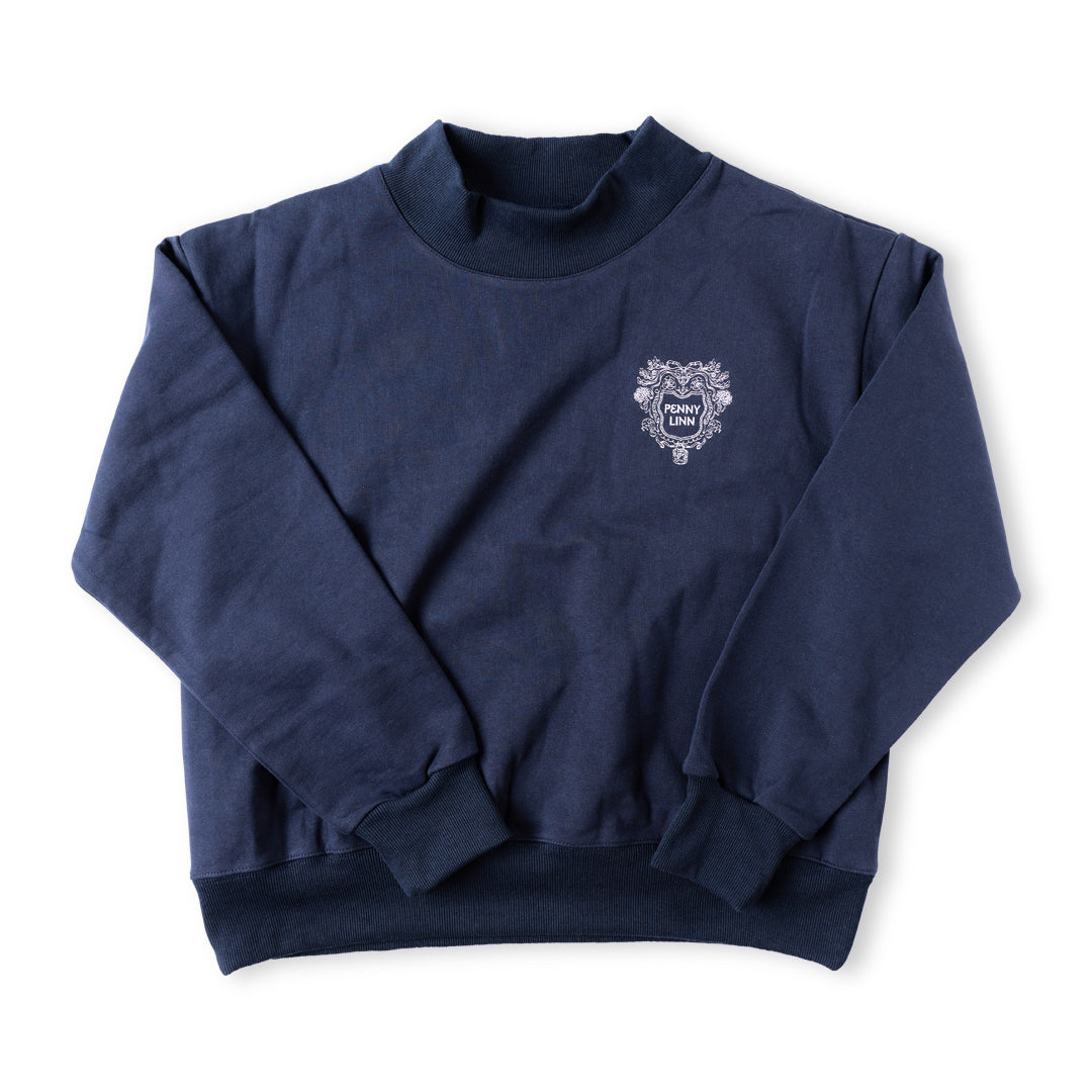 Penny Linn Mini Crest Mock Neck Pullover