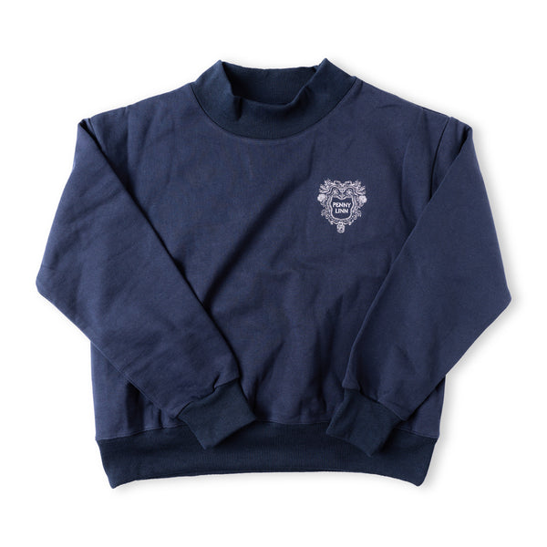 Penny Linn Mini Crest Mock Neck Pullover