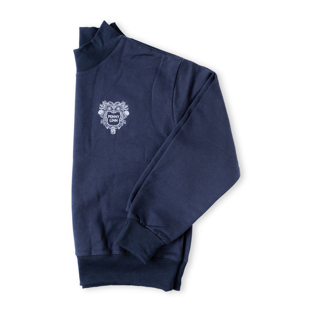 Penny Linn Mini Crest Mock Neck Pullover