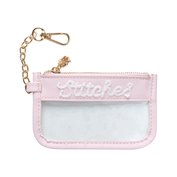 Pink Mini Stitches Clear Zip Pouch
