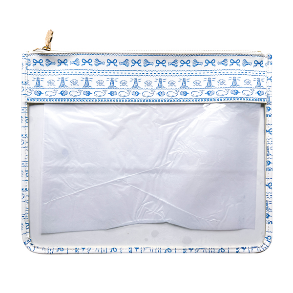 Nantucket Coastal Reverie Print Leather Project Bag