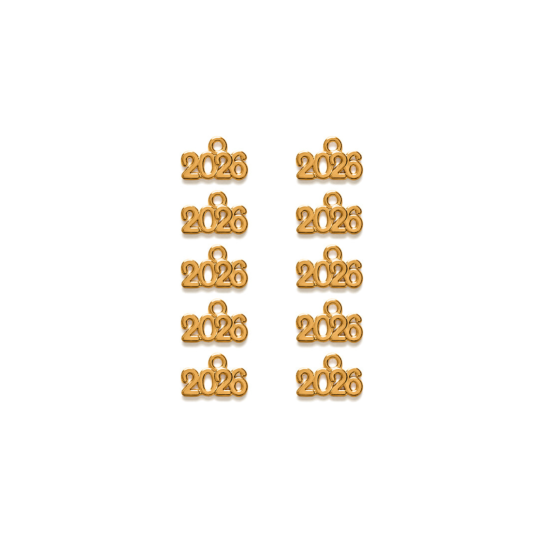 Pack of 10 Year Charms for Finishing - 2026