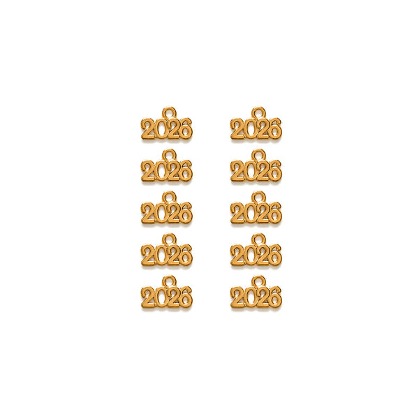 Pack of 10 Year Charms for Finishing - 2026