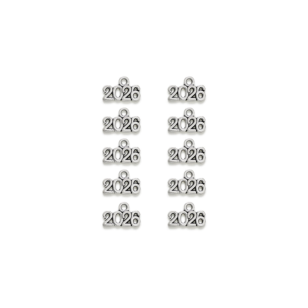 Pack of 10 Year Charms for Finishing - 2026