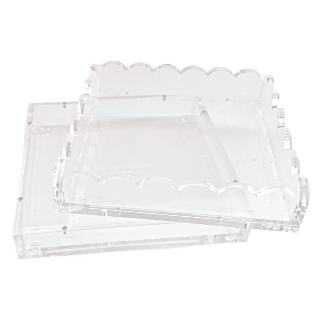 Scallop Acrylic Tray 5" Square