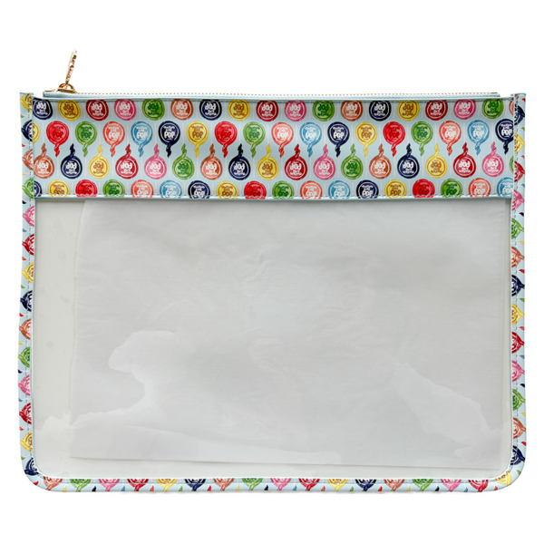 Blue Tootsie Pop Pattern Leather Project Bag