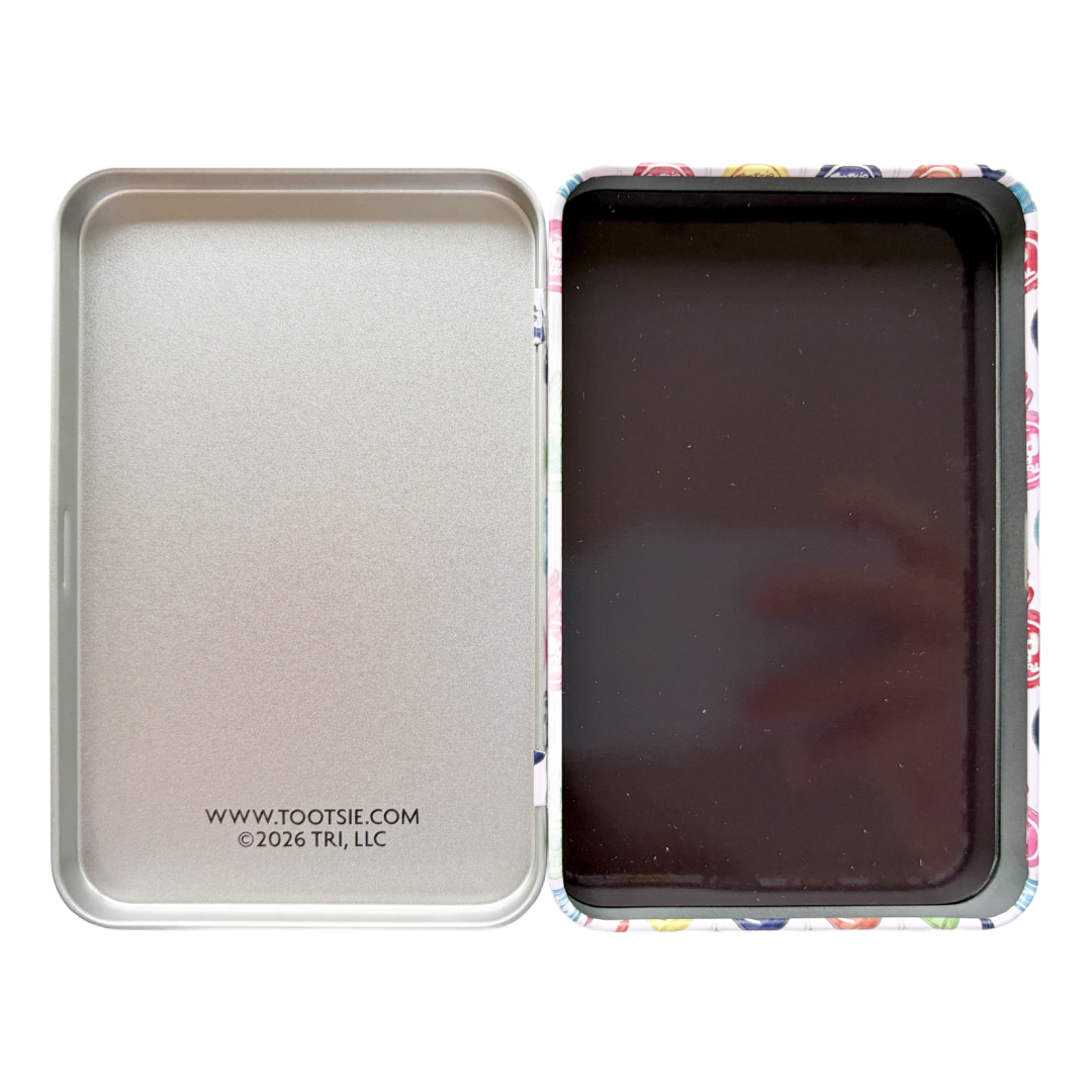Pink Tootsie Pop Pattern Magnet Tin