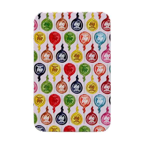 Pink Tootsie Pop Pattern Magnet Tin