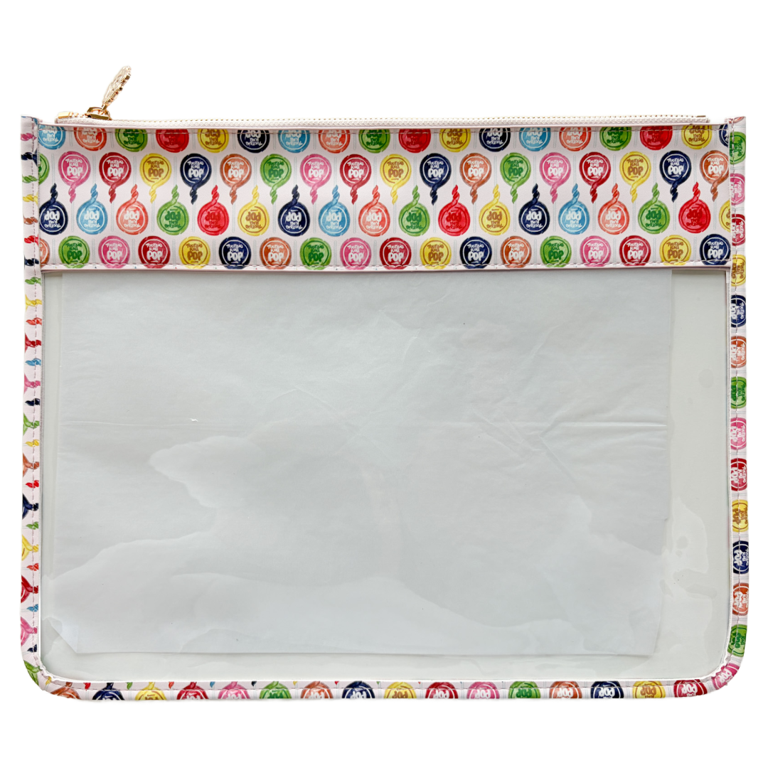 Pink Tootsie Pop Pattern Leather Project Bag