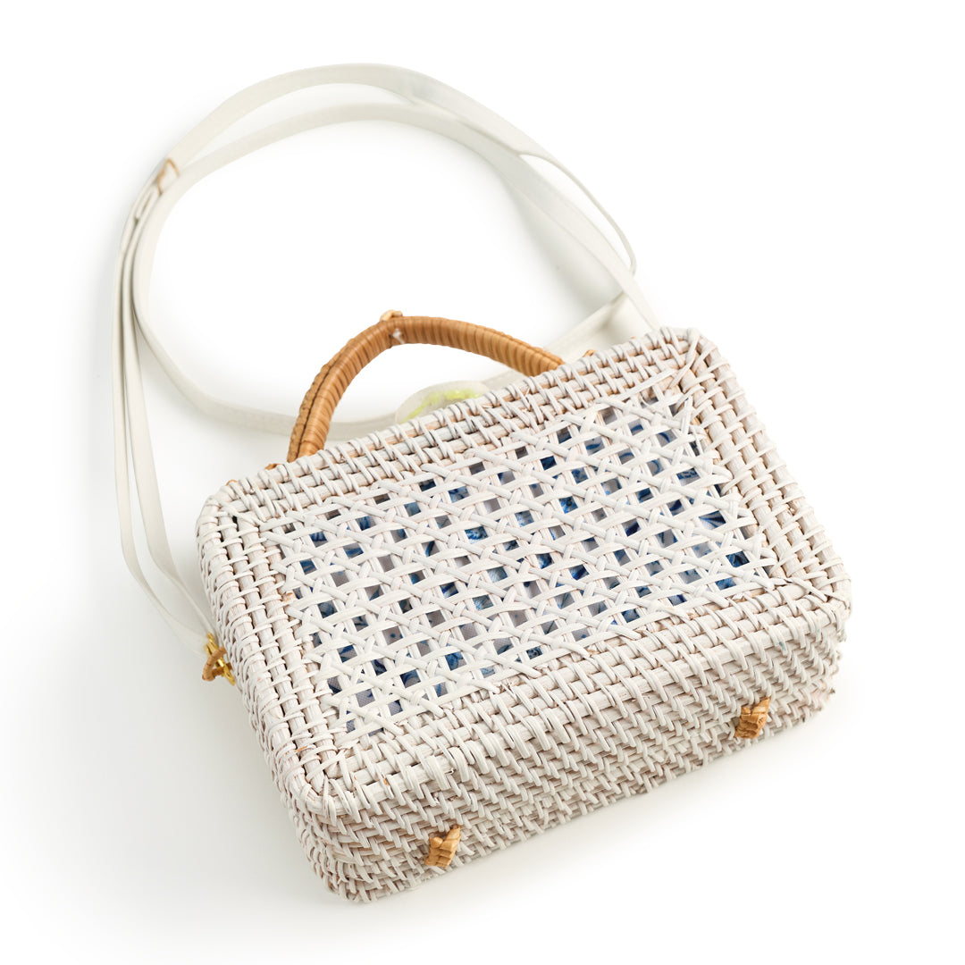 White 2x4 Rectangle Wicker Bag