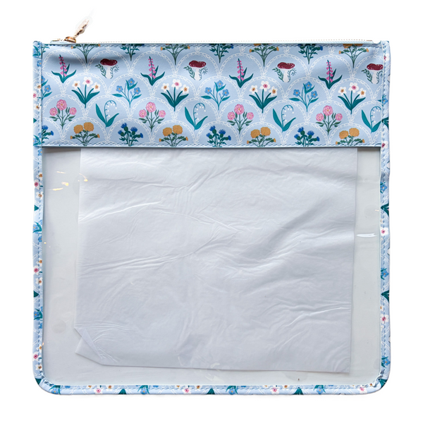 XL Scallops and Florals Leather Project Bag