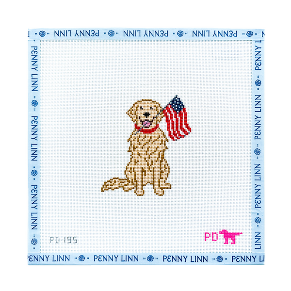 Dog with Flag - Golden
