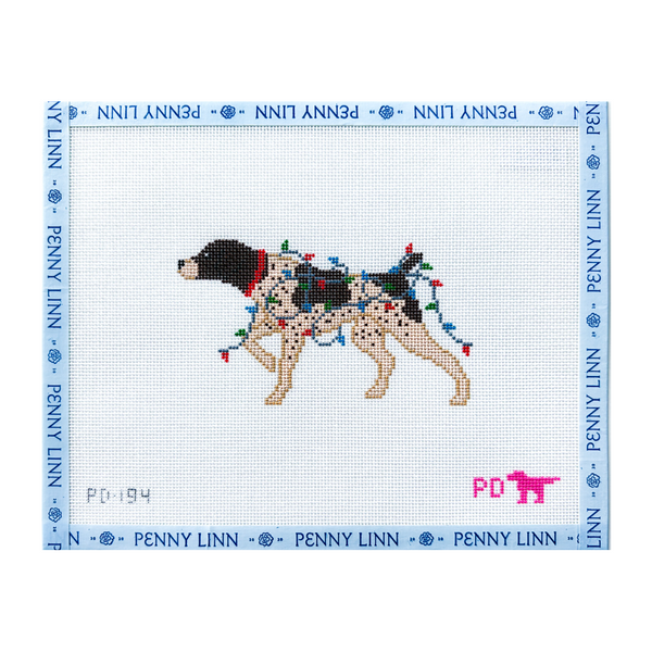 German Shorthaired Pointer Wrapped in Lights