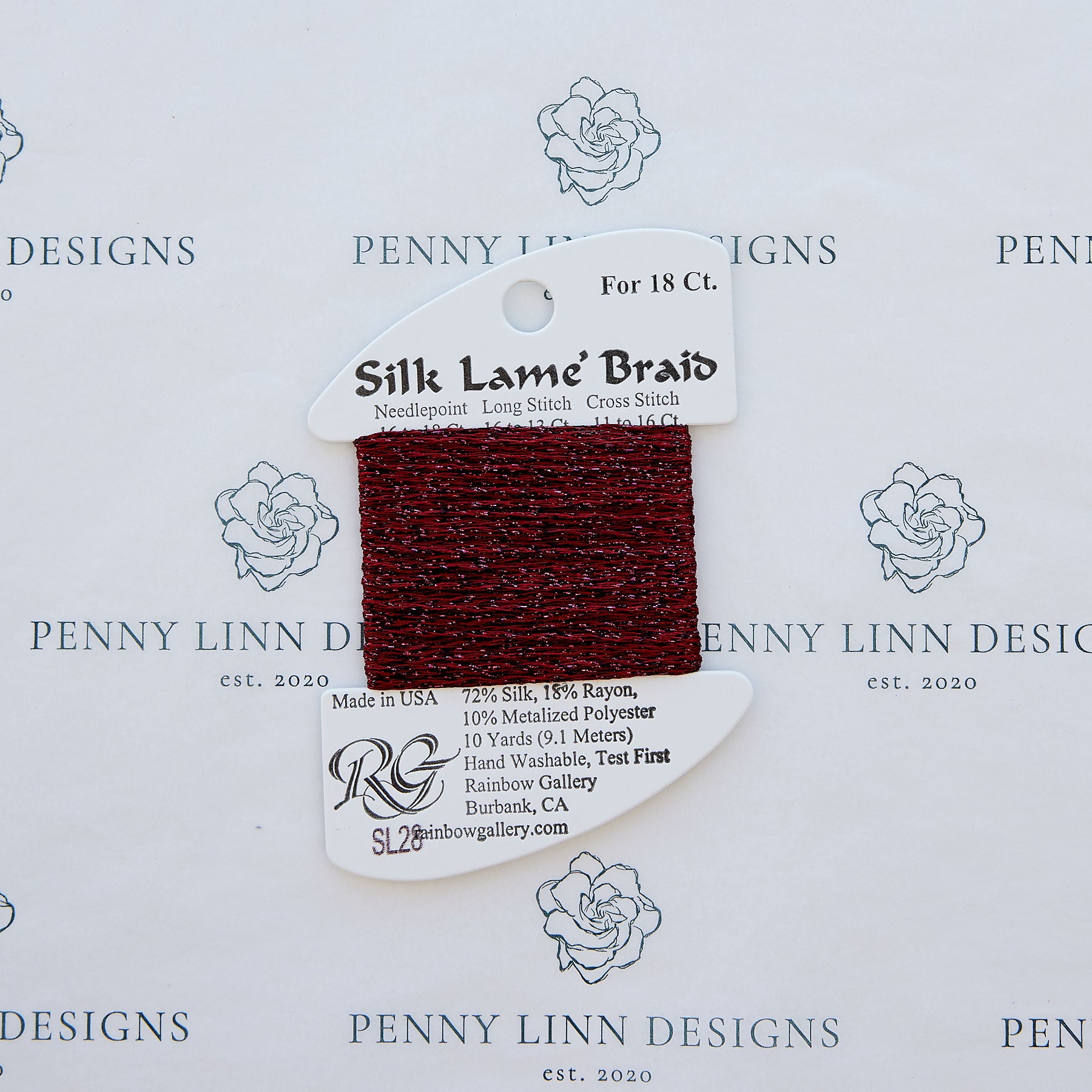Silk Lamé Braid SL28 Burgundy