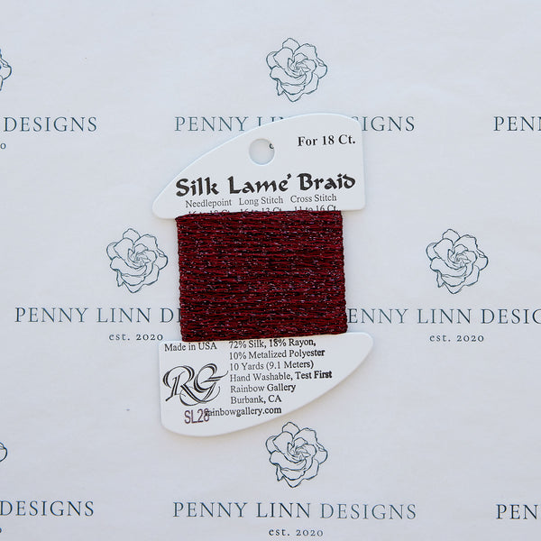 Silk Lamé Braid SL28 Burgundy
