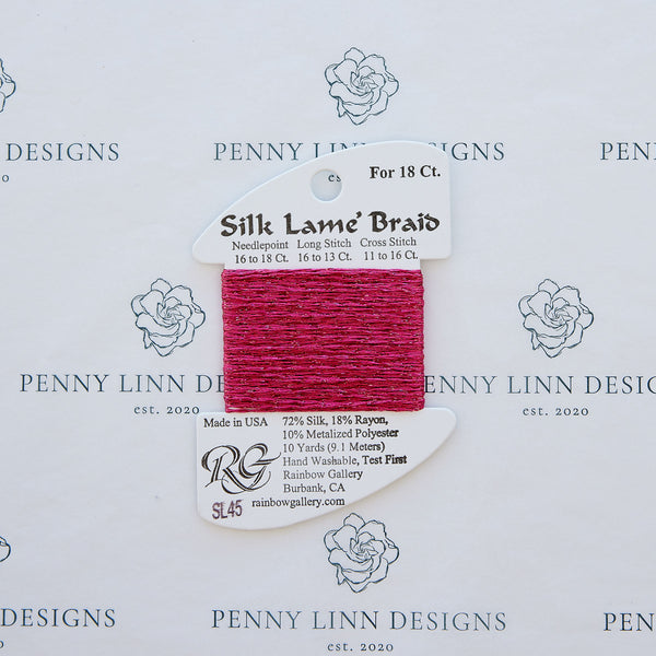 Silk Lamé Braid SL45 Deep Rose