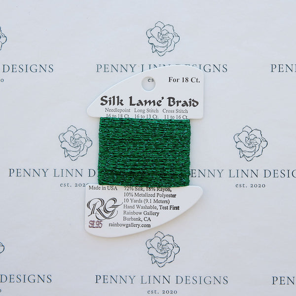 Silk Lamé Braid SL95 Medium Christmas Green