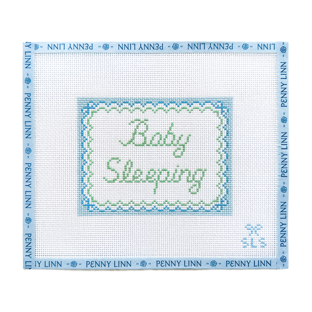 Baby Sleeping - Blue + Green Squiggle