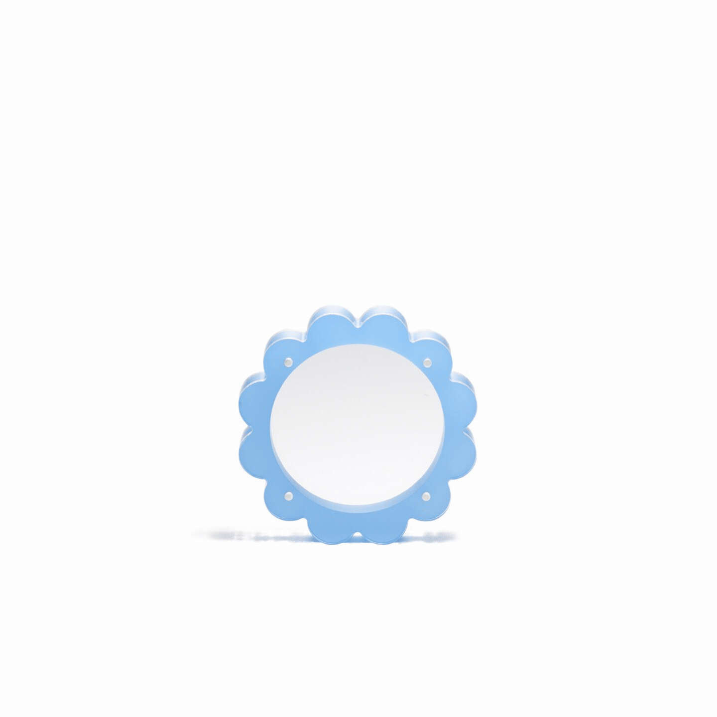 Scallop Acrylic Frame - 4" Circle - Blue